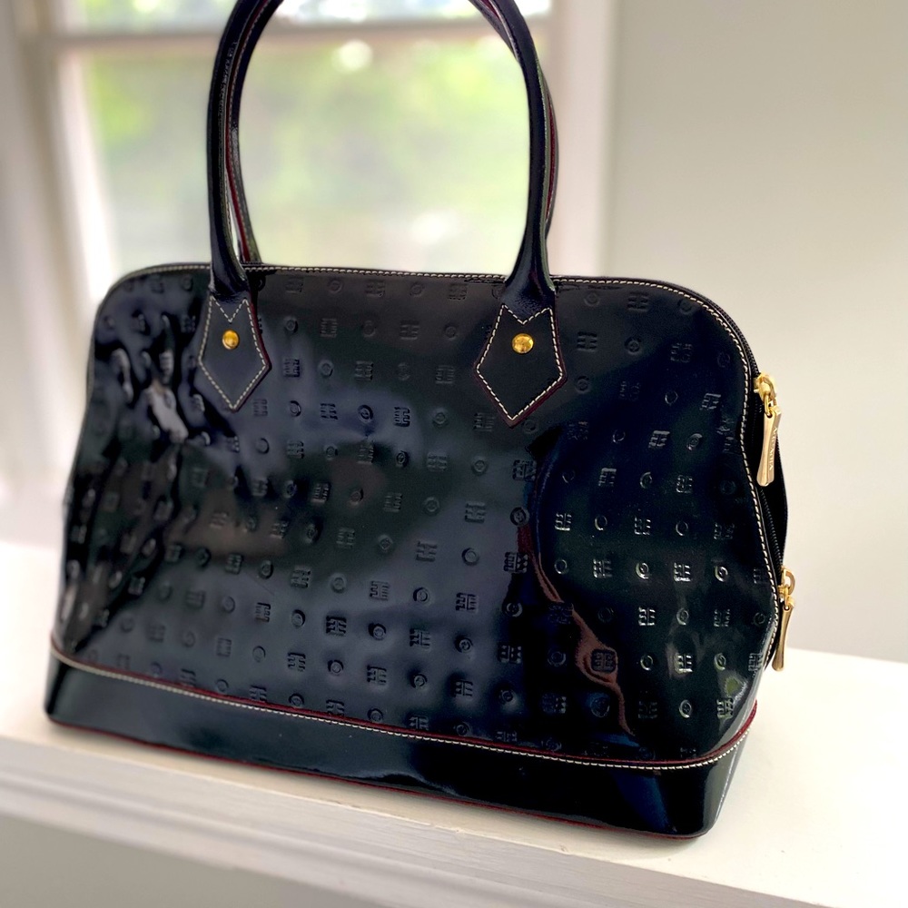 Arcadia Black Patent Leather Satchel